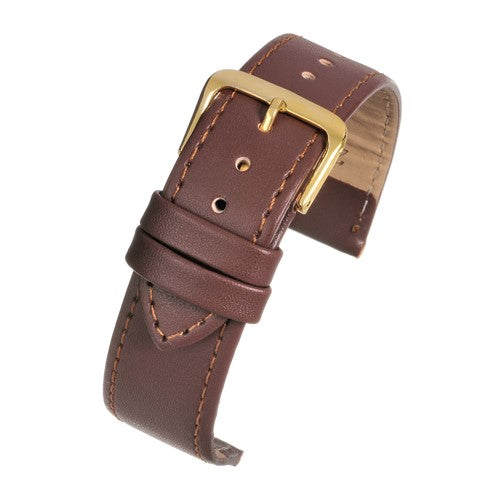 14mm Brown Leather Budget Watch Strap | Chrono Straps UK