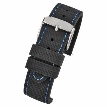 20mm Black Leather Divers / Rubber / Silicone Watch Strap | Chrono Straps UK
