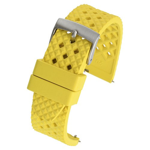 20mm Yellow Rubber\Resin Quick Release Watch Strap | Chrono Straps UK
