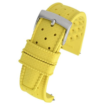 18mm Yellow Rubber\Resin Quick Release Watch Strap | Chrono Straps UK