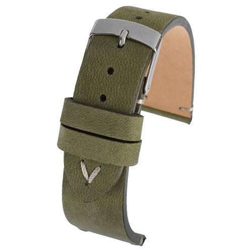 18mm Green Leather Premium Watch Strap | Chrono Straps UK