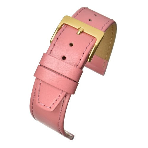 16mm Pink Leather Essential Watch Strap | Chrono Straps UK