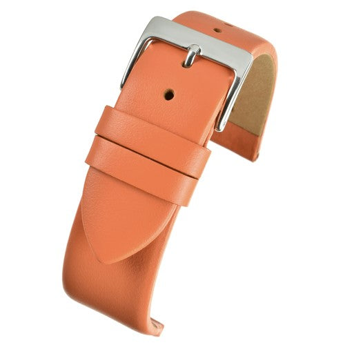 22mm Orange Leather Essential Watch Strap | Chrono Straps UK