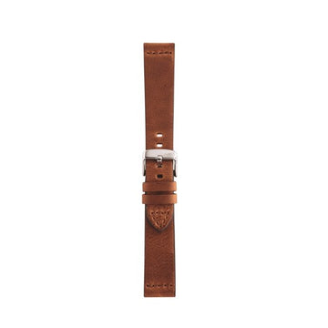 24mm Morellato Brown Leather Watch Strap | Chrono Straps UK