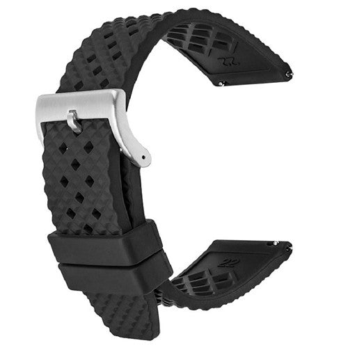 18mm Black Silicone Quick Release Watch Strap | Chrono Straps UK