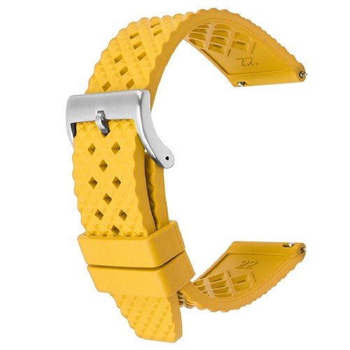 24mm Yellow Silicone Quick Release Watch Strap | Chrono Straps UK