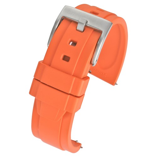 18mm Orange Rubber\Resin Quick Release Watch Strap | Chrono Straps UK