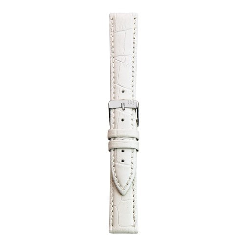 16mm Morellato White Leather Watch Strap | Chrono Straps UK