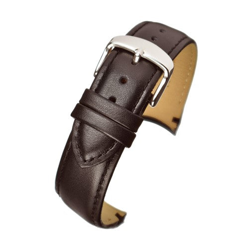 22mm Brown Leather Curved End Watch Strap | Chrono Straps UK