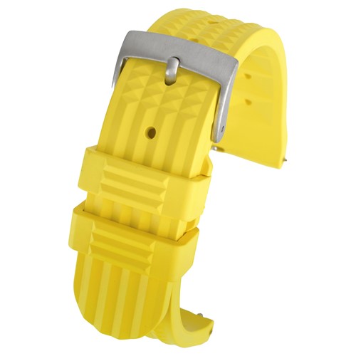 22mm Yellow Rubber\Resin Quick Release Watch Strap | Chrono Straps UK