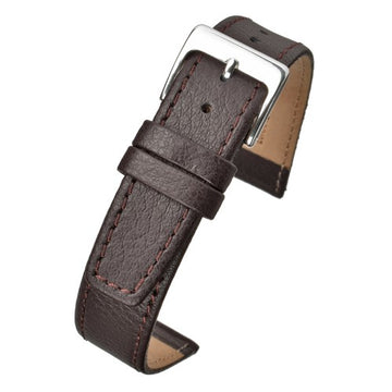 24mm Brown Leather Extra Long Watch Strap | Chrono Straps UK