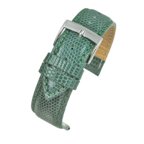 16mm Green Genuine Lizard Exotic Leather Watch Strap | Chrono Straps UK