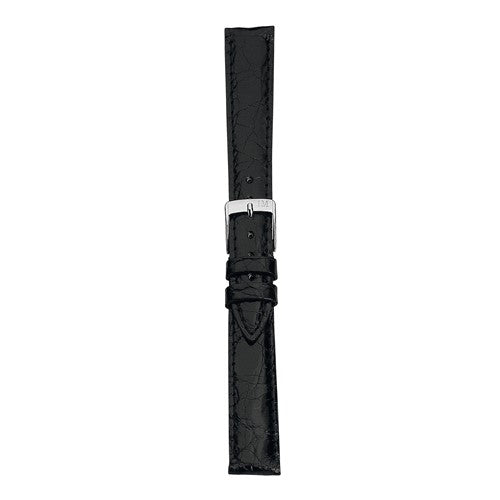 14mm Morellato Black Genuine Crocodile Watch Strap | Chrono Straps UK
