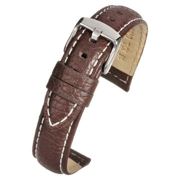 24mm Brown Leather Extra Long Watch Strap | Chrono Straps UK