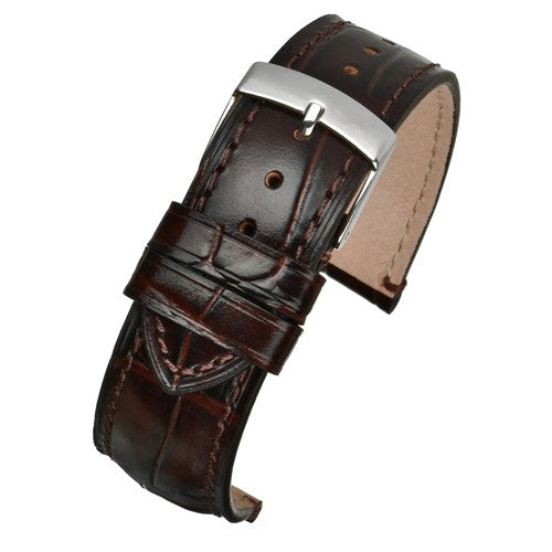 20mm Brown Leather Hand-made Watch Strap | Chrono Straps UK