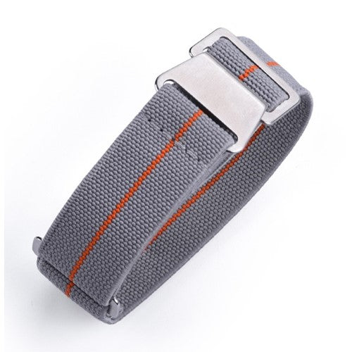 20mm Grey/Orange Nylon\Woven Military Watch Strap | Chrono Straps UK