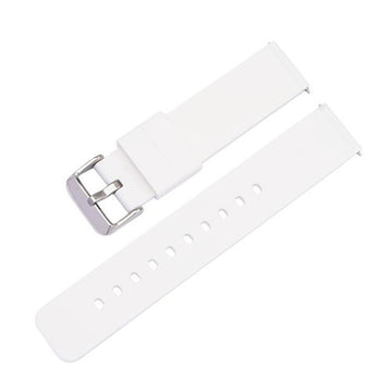 18mm White Silicone Quick Release Watch Strap | Chrono Straps UK
