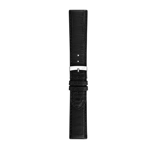 20mm Morellato Black Leather Watch Strap | Chrono Straps UK