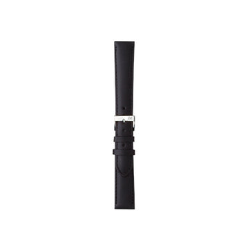 22mm Morellato Black Leather Watch Strap | Chrono Straps UK