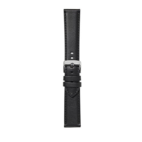 20mm Morellato Black Leather Watch Strap | Chrono Straps UK