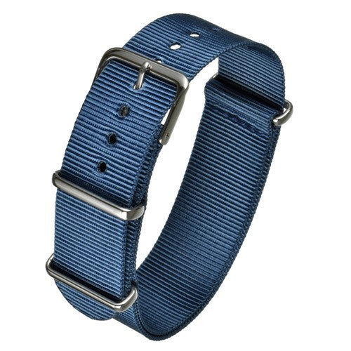 18mm Blue Nylon\Woven Military Watch Strap | Chrono Straps UK