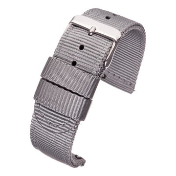 20mm Grey Nylon\Woven Quick Release Watch Strap | Chrono Straps UK