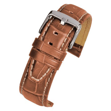 24mm Brown Leather Premium Watch Strap | Chrono Straps UK