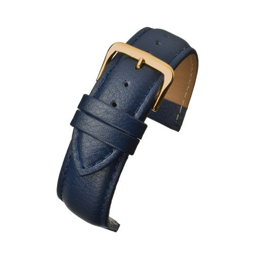 26mm Blue Leather Budget Watch Strap | Chrono Straps UK