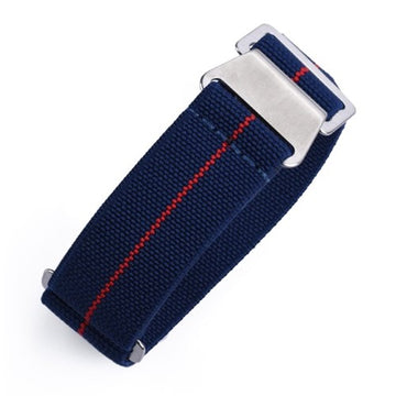 22mm Blue/Red Nylon\Woven Military Watch Strap | Chrono Straps UK