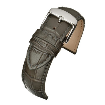 20mm Grey Leather Premium Watch Strap | Chrono Straps UK