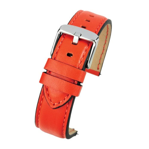 20mm Orange Leather Quick Release Watch Strap | Chrono Straps UK