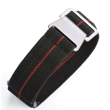 20mm Green/Red Nylon\Woven Military Watch Strap | Chrono Straps UK