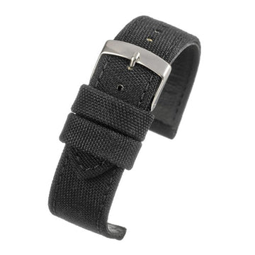 22mm Black Nylon\Woven Essential Watch Strap | Chrono Straps UK