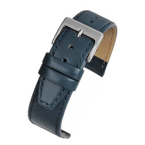 16mm Blue Leather Quick Release Watch Strap | Chrono Straps UK