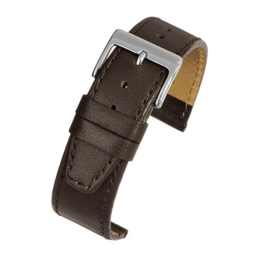 16mm Brown Leather Extra Long Watch Strap | Chrono Straps UK