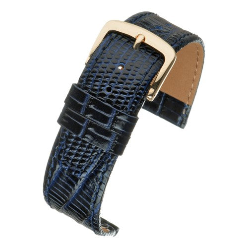 18mm Blue Leather Essential Watch Strap | Chrono Straps UK