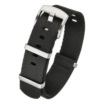 20mm Black Nylon\Woven Military Watch Strap | Chrono Straps UK