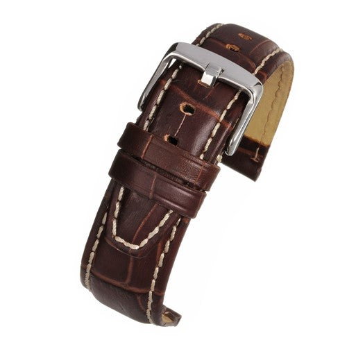 22mm Brown Leather Premium Watch Strap | Chrono Straps UK