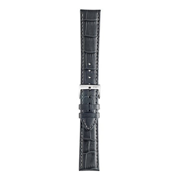16mm Morellato Grey Leather Watch Strap | Chrono Straps UK
