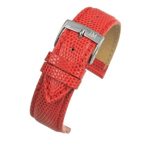 16mm Red Genuine Lizard Exotic Leather Watch Strap | Chrono Straps UK