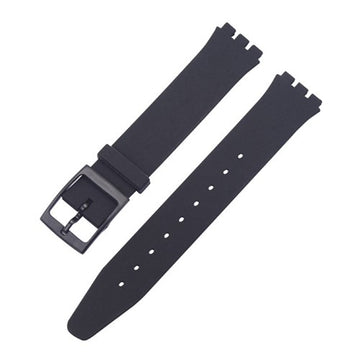 17mm Black Silicone Brand Compatible Watch Strap | Chrono Straps UK