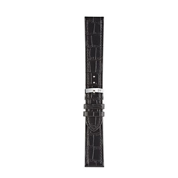 18mm Morellato Black Leather Watch Strap | Chrono Straps UK