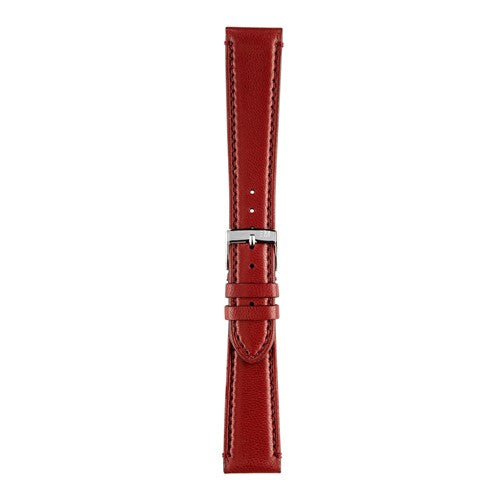 20mm Morellato Red Leather Watch Strap | Chrono Straps UK