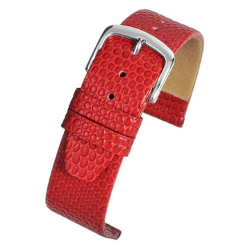 20mm Red Leather Essential Watch Strap | Chrono Straps UK