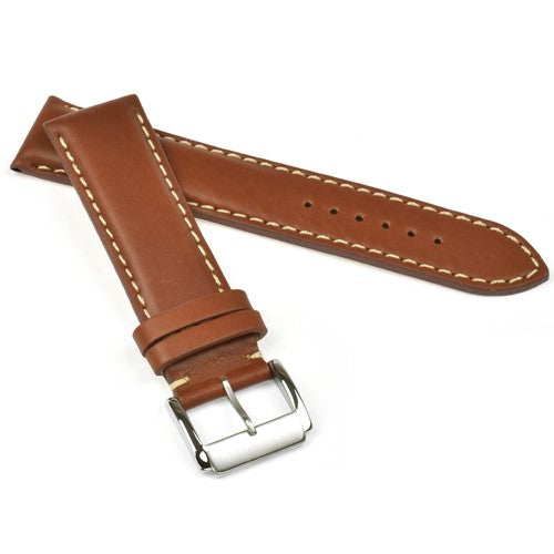 22mm Brown Leather Brand Compatible Watch Strap | Chrono Straps UK