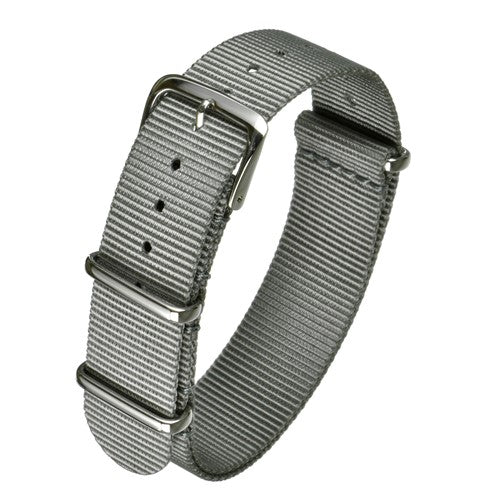 18mm Grey Nylon\Woven Military Watch Strap | Chrono Straps UK