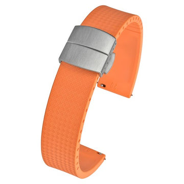 20mm Orange Rubber\Resin Quick Release Watch Strap | Chrono Straps UK