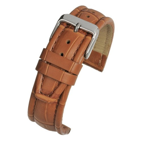 22mm Brown Leather Essential Watch Strap | Chrono Straps UK