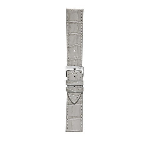 22mm Morellato Grey Leather Watch Strap | Chrono Straps UK