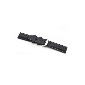 22mm Black Leather Divers / Rubber / Silicone Watch Strap | Chrono Straps UK
